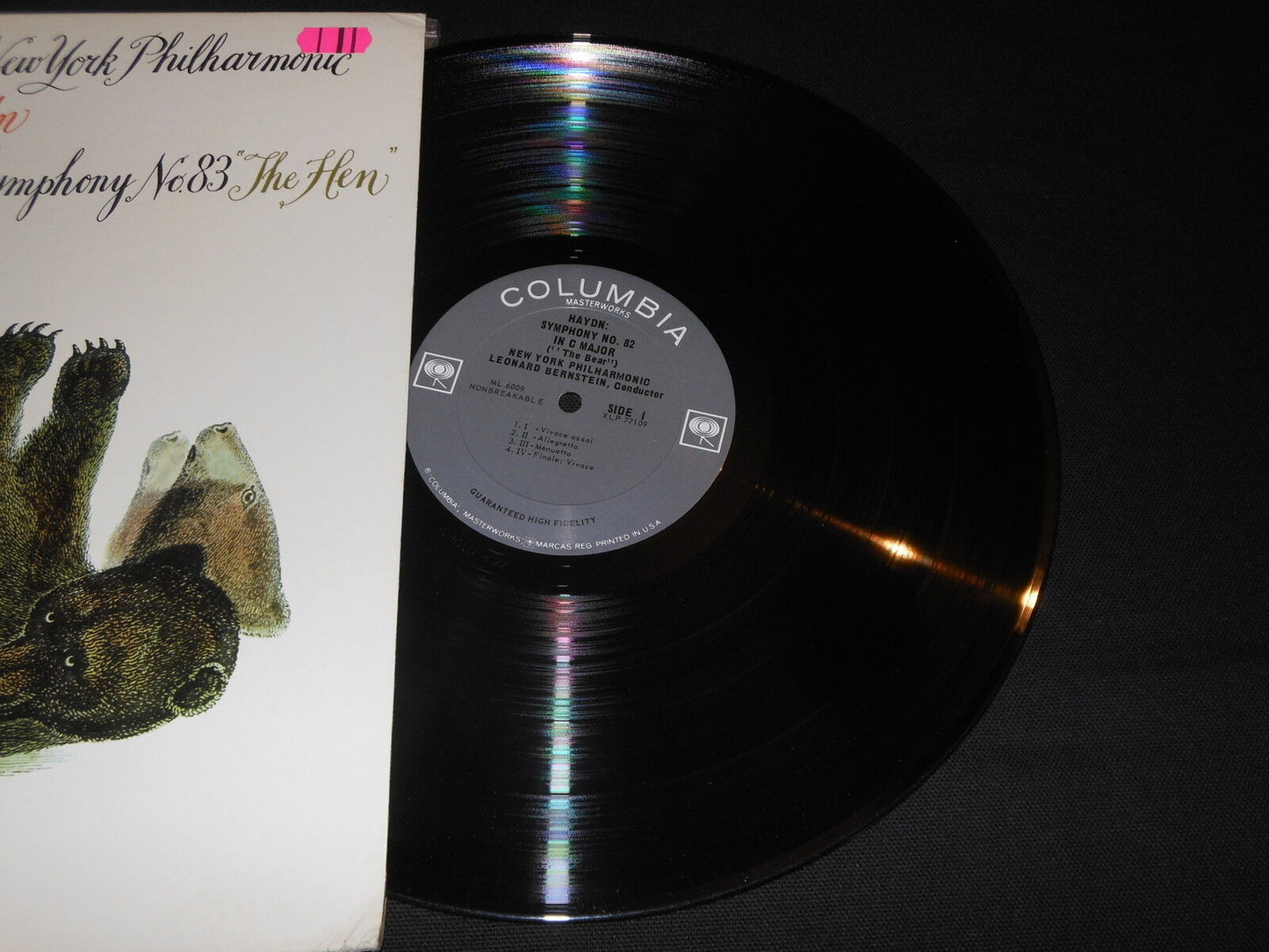 BERNSTEIN  HAYDN   SYMPHONY 82 & 83   LP 33T 12"   COLUMBIA MONO ML 6009 USA