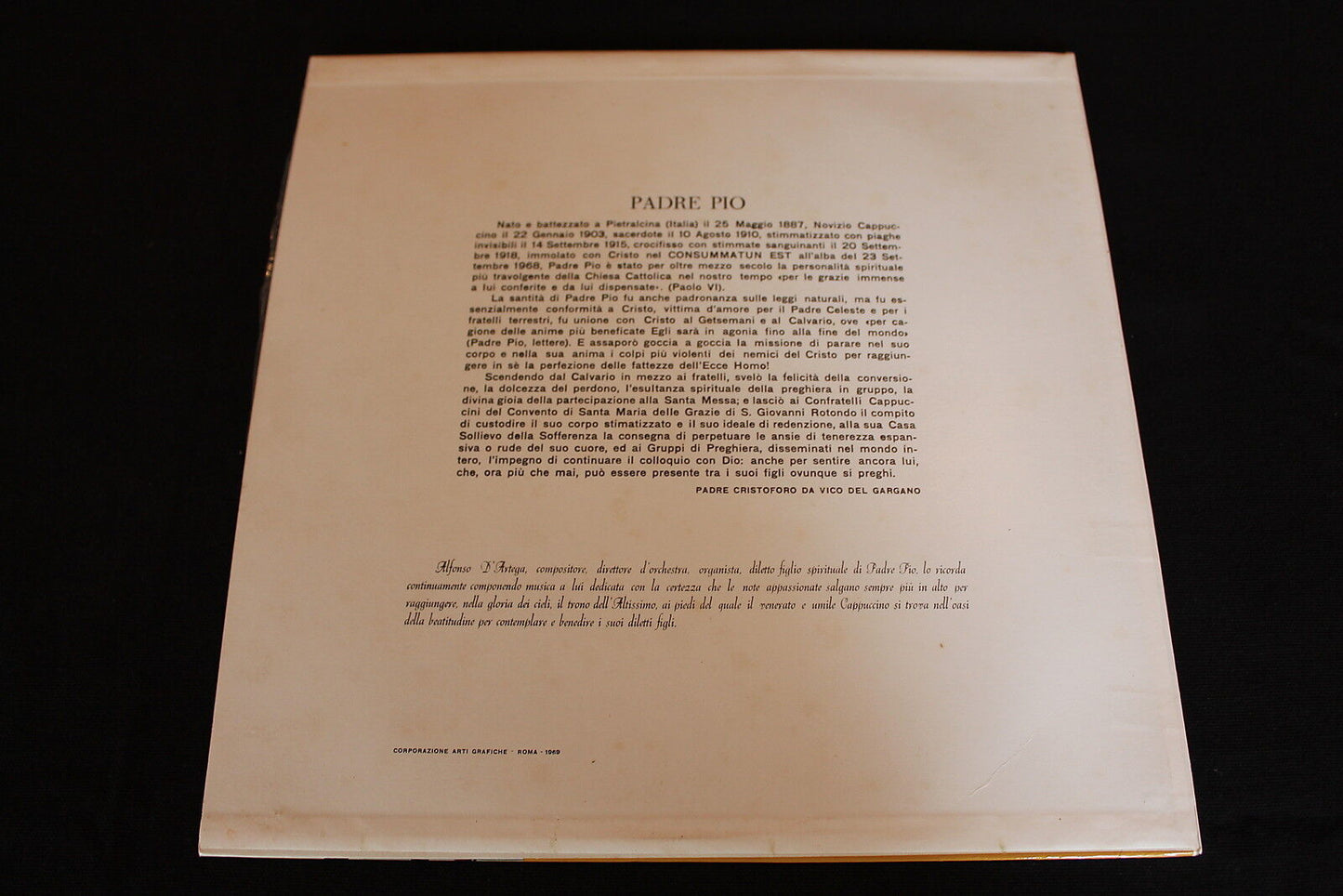 LA SANTA MESSA DI PADRE PIO   LP 33T 12"   1969