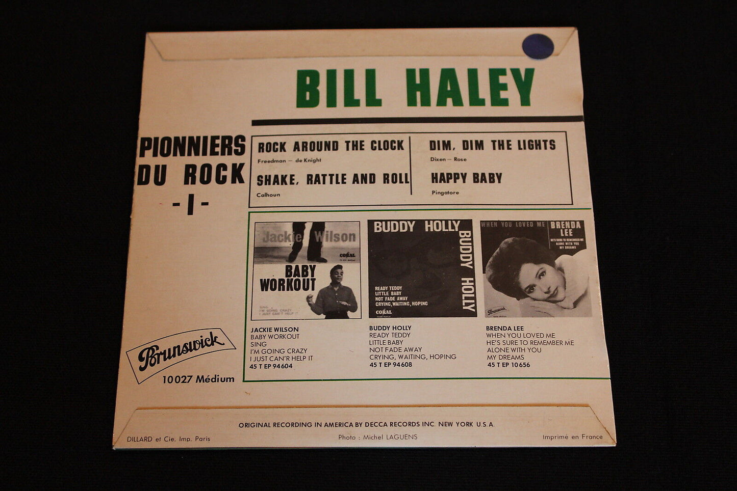 BILL HALEY   EP 45T 7"   ROCK AROUND THE CLOCK   FRENCH   BRUNSWICK 10027