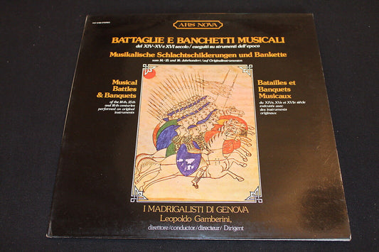BATTAGLIE E BANCHETTI MUSICALI   LEOPOLDO GAMBERINI   ARS NOVA   LP 33T 12"