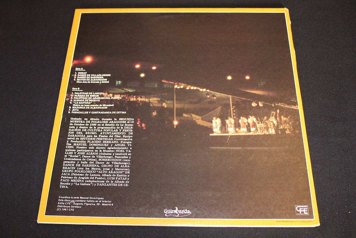 SEGUNDA MUESTRA DE FOLKLORE ARAGONES   LP 33T 12"   GUIMBARDA GS-11130   SPAIN