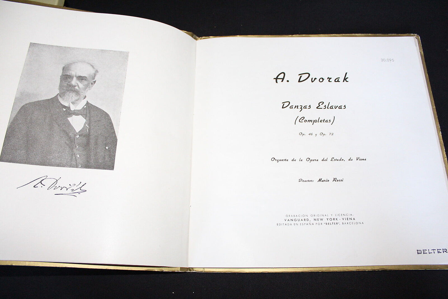 DVORAK / MARIO ROSSI   DANZAS ESLAVAS   LP 33T   BELTER   30095   SPAIN   1959