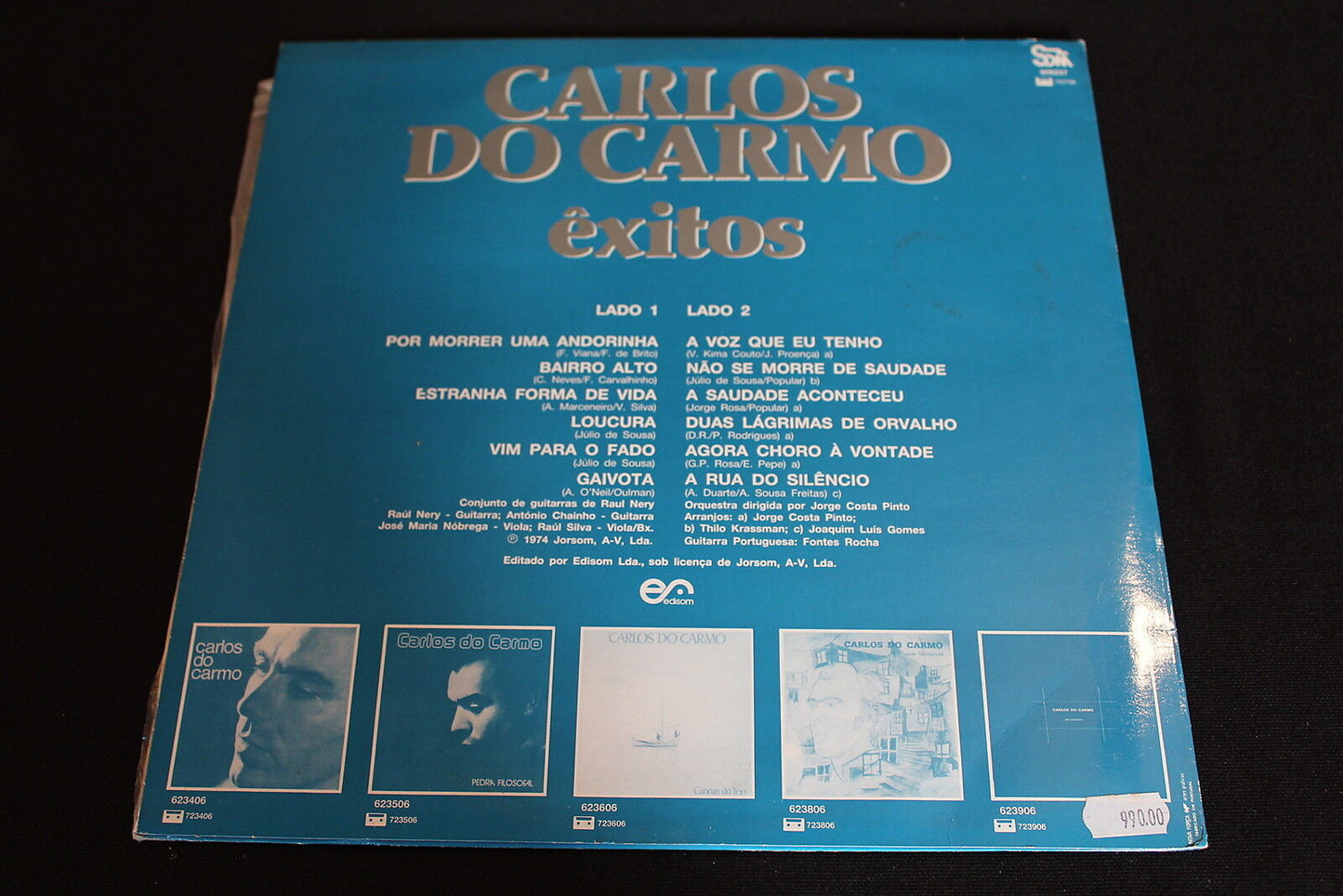 CARLOS DO CARMO   LP 33T 12"   EXITOS   SOM 606237   1974   SPAIN
