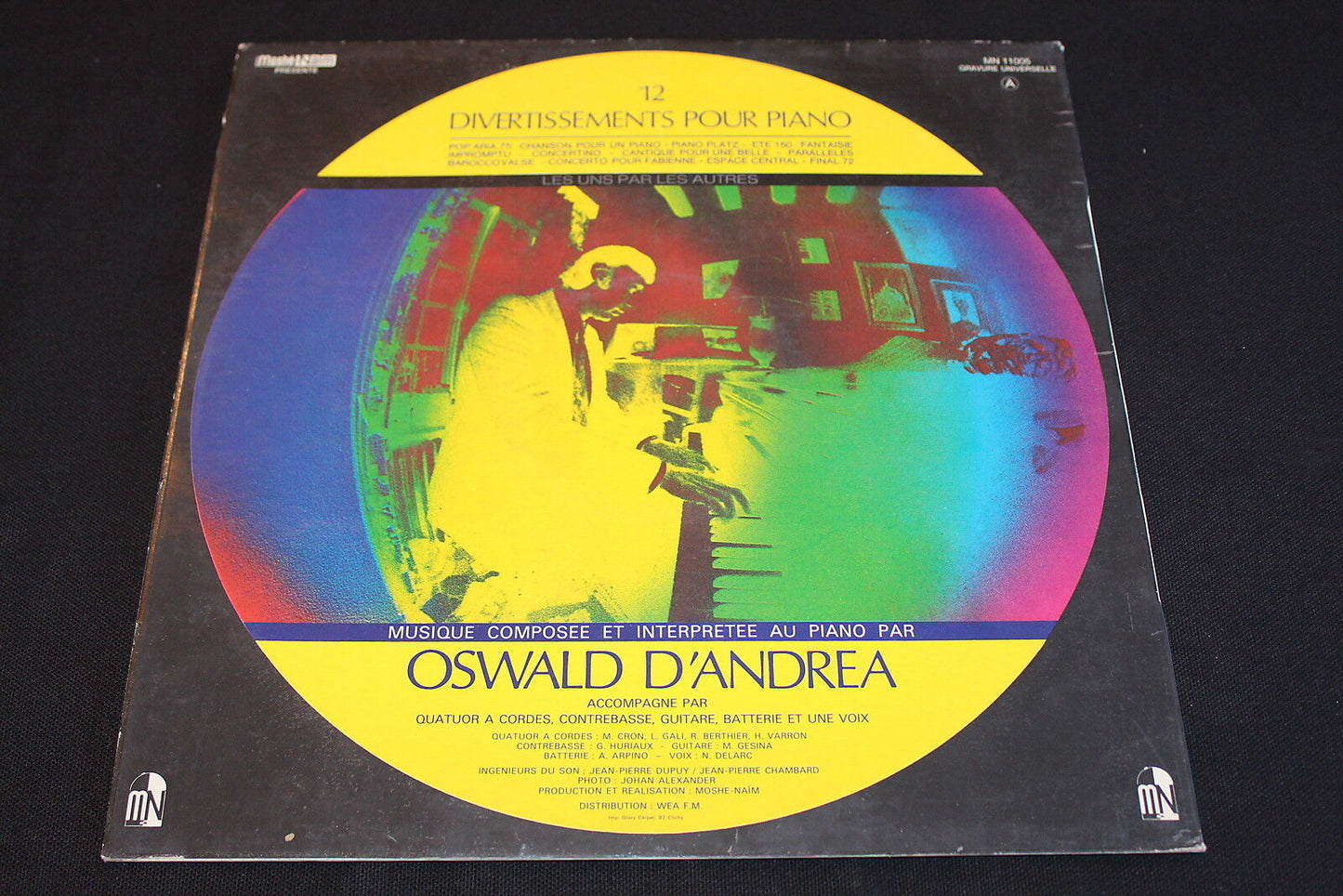 OSWALD D'ANDREA   DIVERTISSEMENTS POUR PIANO   MOSHE NAIM MN 11005   LP 33T 12"