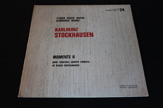 KARLHEINZ STOCKHAUSEN   MOMENTE II   LP 33T 12"   HARMONIA MUNDI WER 60.024 GEMA