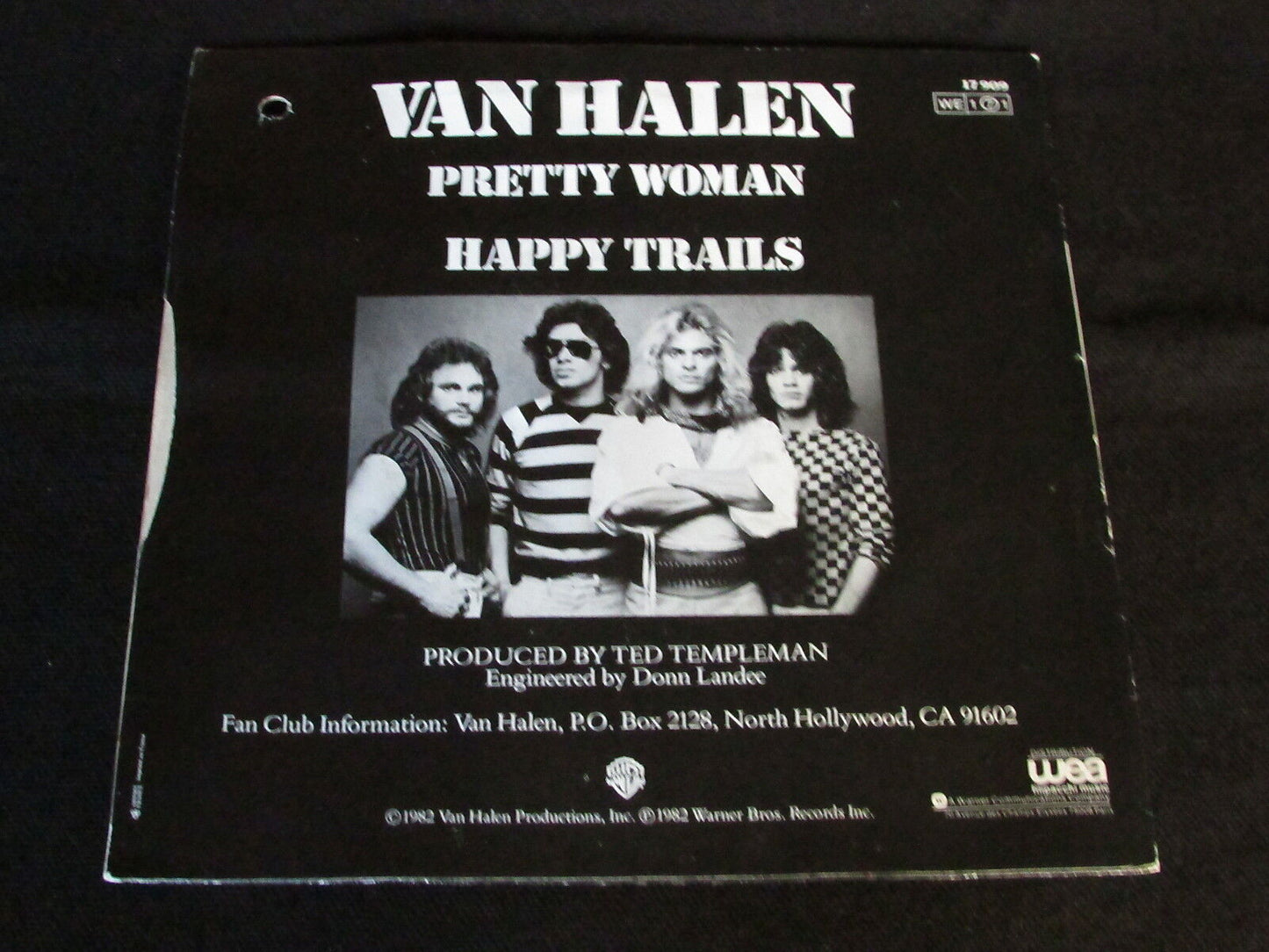 VAN HALEN   SP 45T 7"   PRETTY WOMAN   1982