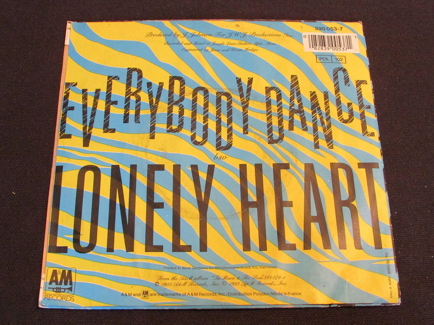 TA MARA & THE SEEN   SP 45T 7"   EVERYBODY DANCE   1985