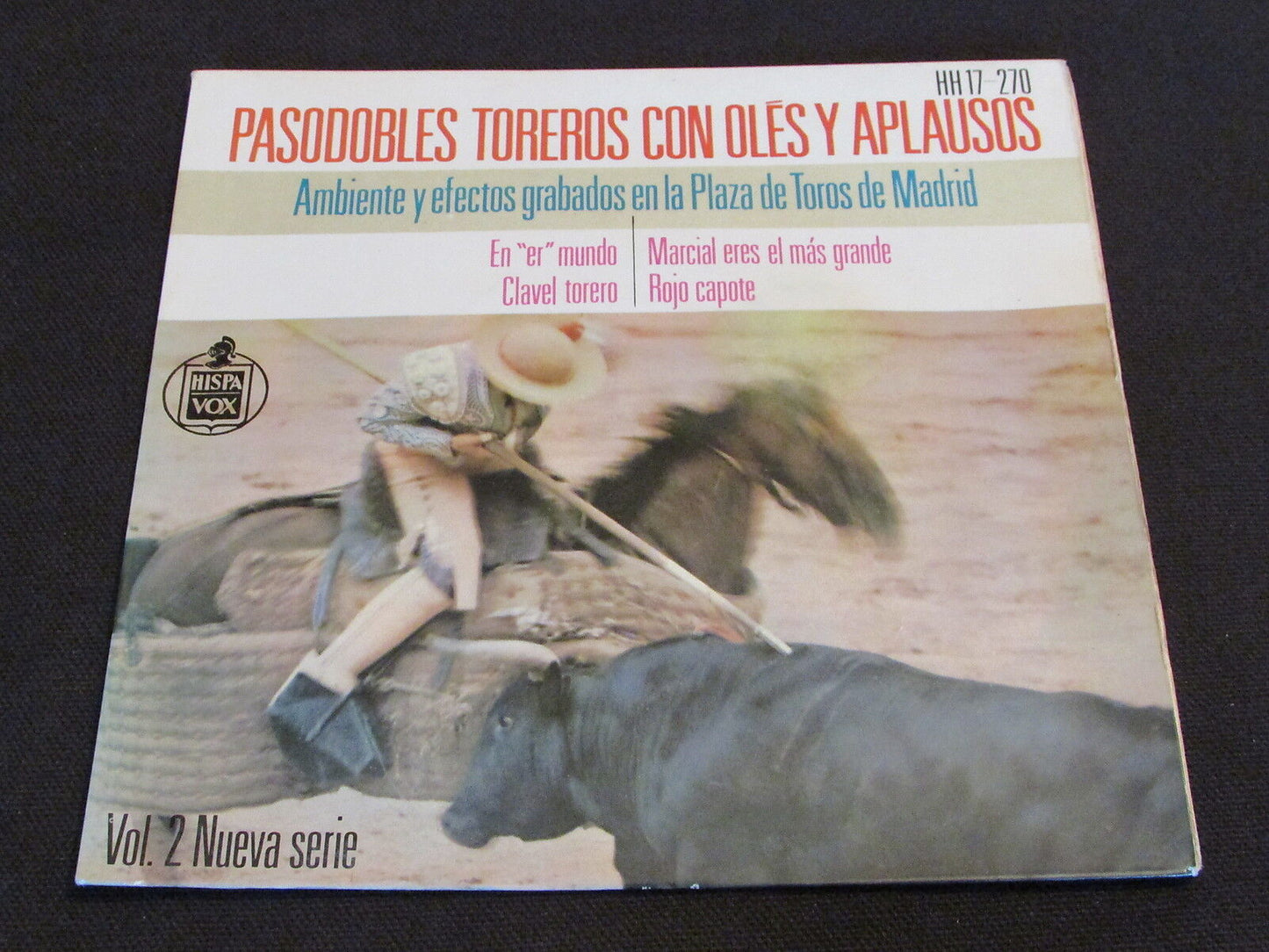 PASODOBLES TOREROS CON OLES Y APLAUSOS   EP 45T 7"   HISPA VOX   SPAIN