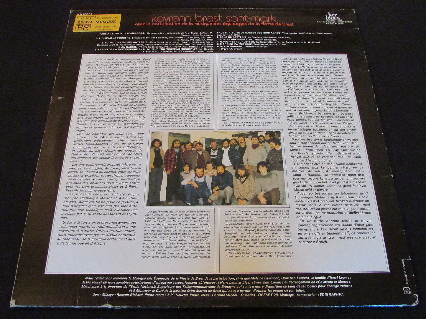 KEVRENN BREST SANT-MARK   MUSIQUE DE BRETAGNE   LP 33T 12"