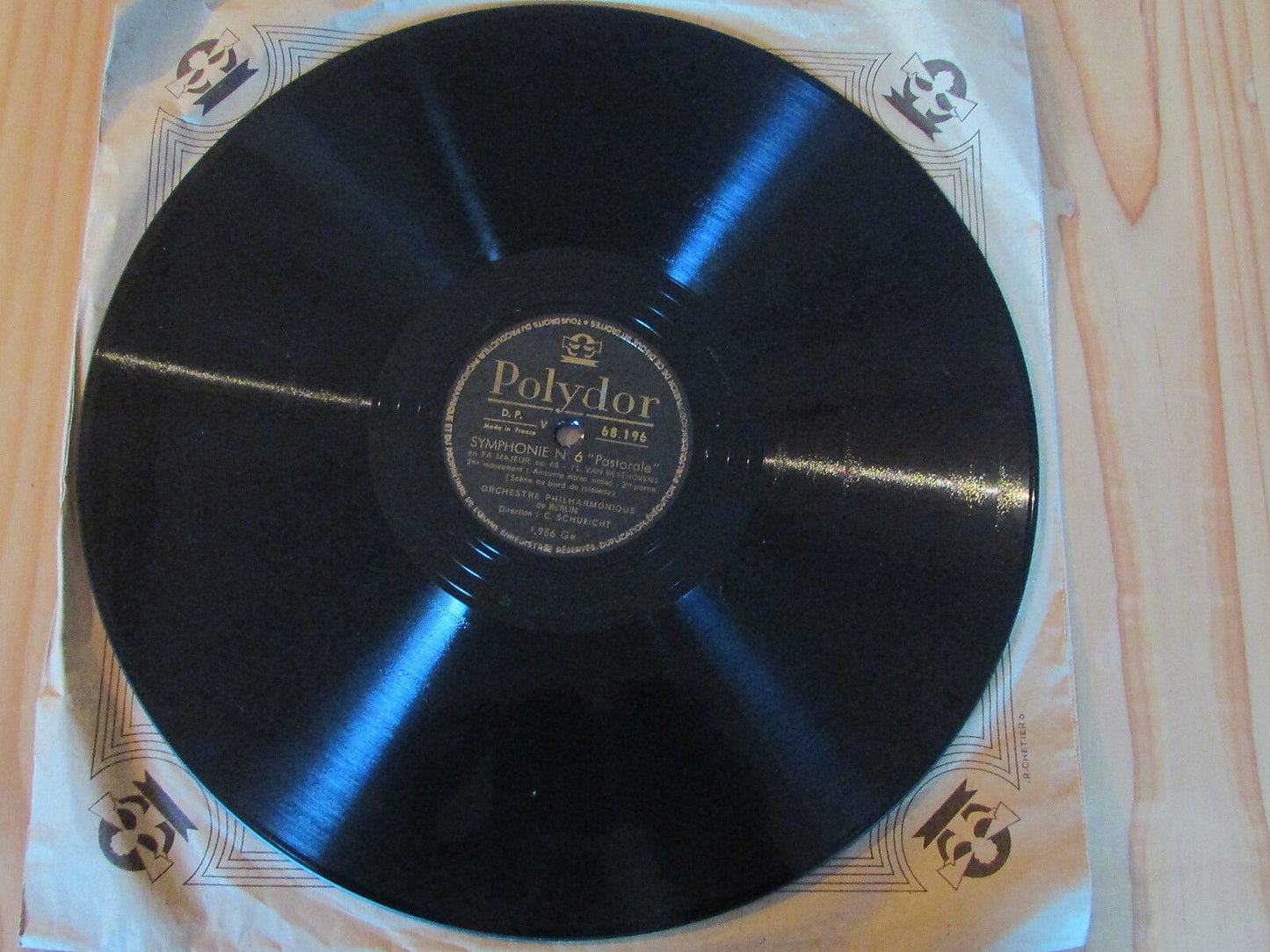 CARL SCHURICHT   BEETHOVEN   SYMPHONIE N°6 PASTORALE   LOT 5 x 78T   POLYDOR