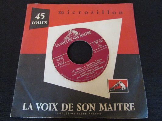 MARIO LANZA Ténor   LA TOSCA   FRENCH   SP 45T 7"