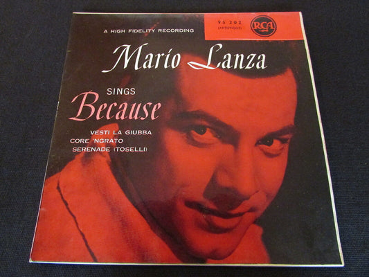 MARIO LANZA Ténor   BECAUSE   FRENCH   RCA 95202   EP 45T 7"