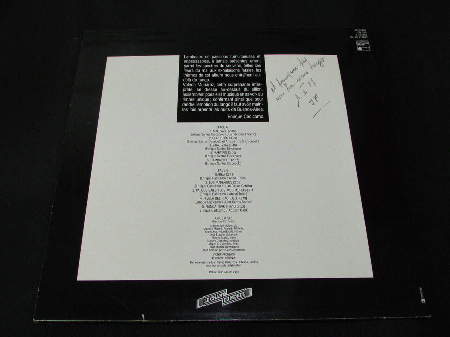 VALERIA MUNARRIZ LP 33T 12" WHAT TANGO! LDX 74863
