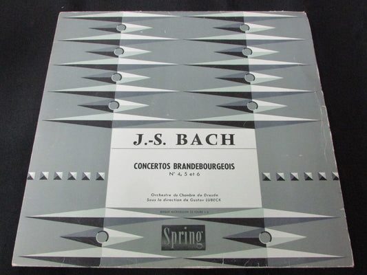 GUSTAV LUBECK   BACH   CONCERTOS BRANDEBOURGEOIS   LP 33T 12"   SPRING   RARE