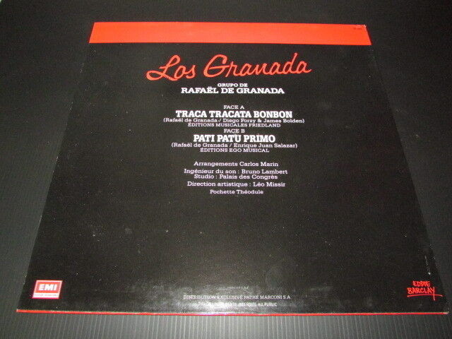 LOS GRANADA   MAXI 45T 12"   TRACA TRACATA BONBON   PROMO   1988