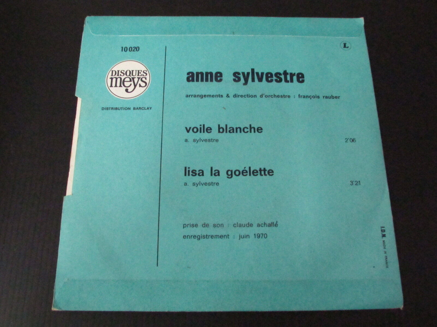 ANNE SYLVESTRE   SP 45T 7"   VOILE BLANCHE