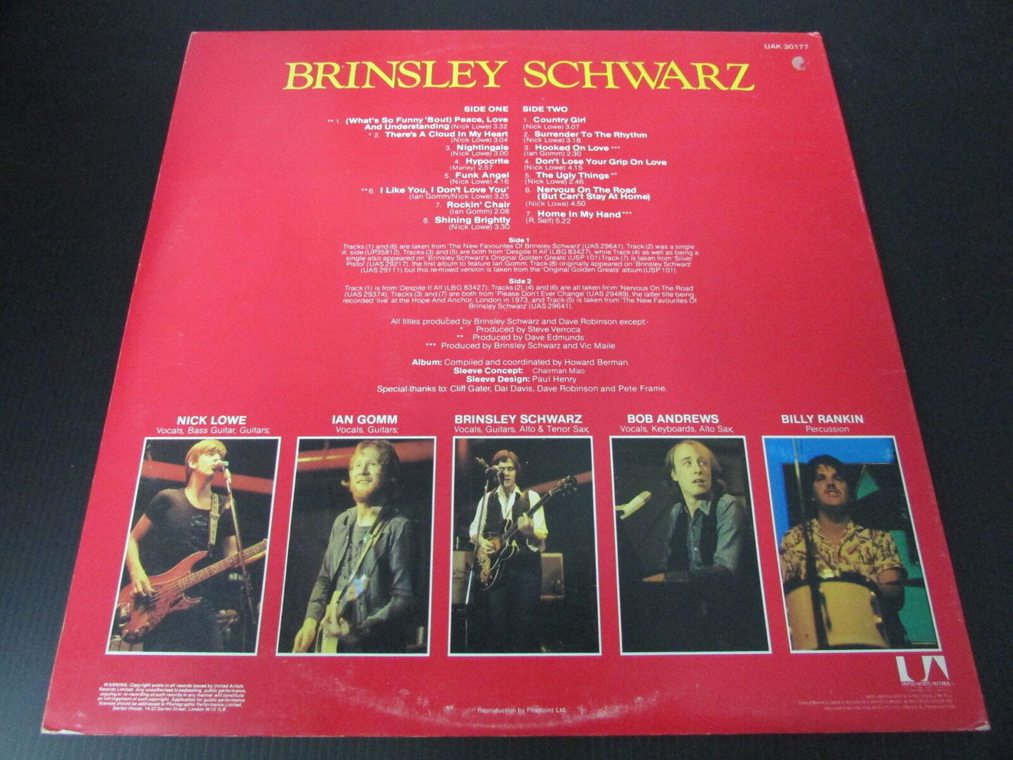 FIFTEEN THOUGHTS OF BRINSLEY SCHWARZ   LP 33T 12"