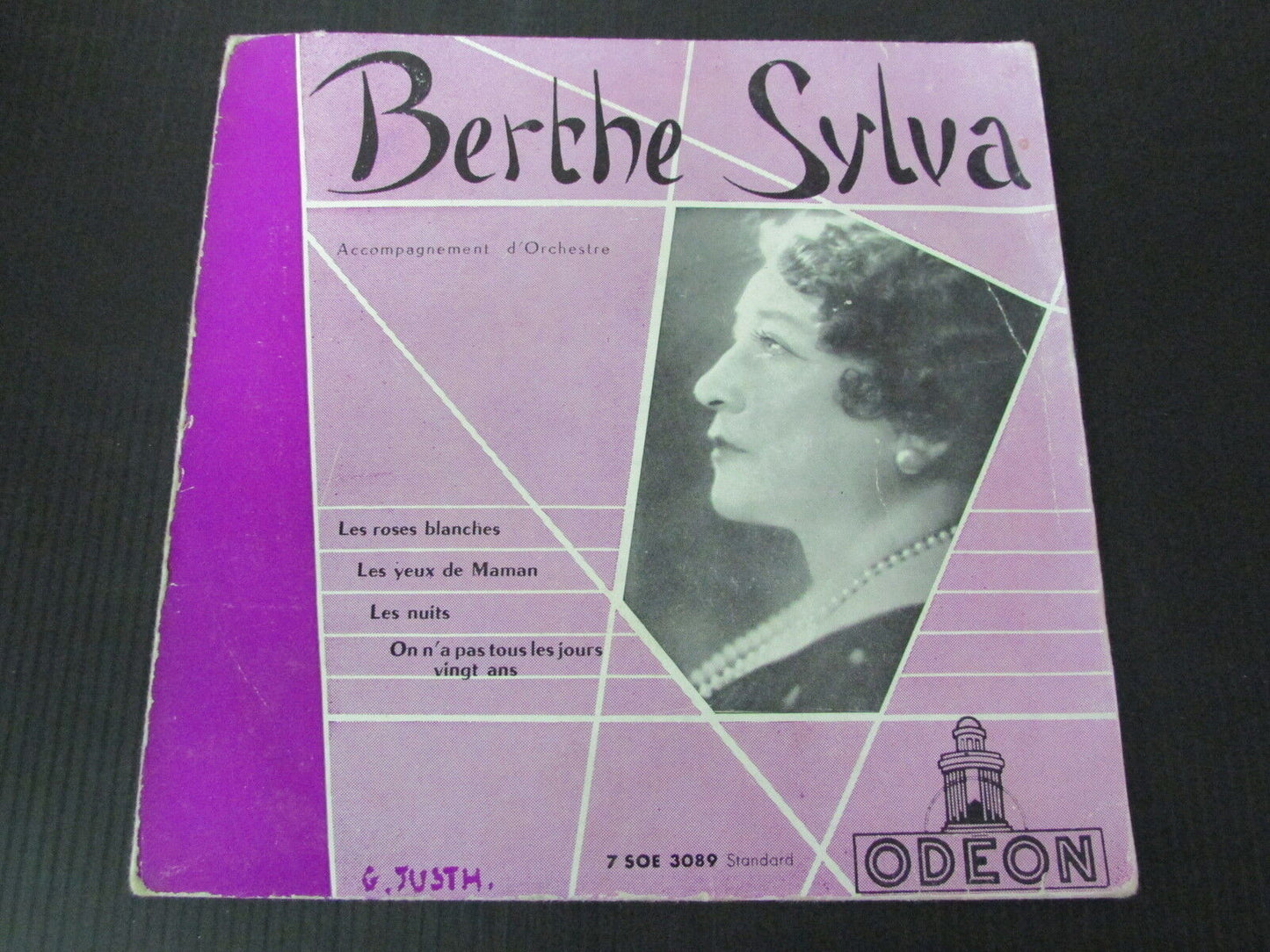 BERTHE SYLVA   EP 45T 7"   LES ROSES BLANCHES   ODEON 7 SOE 3089
