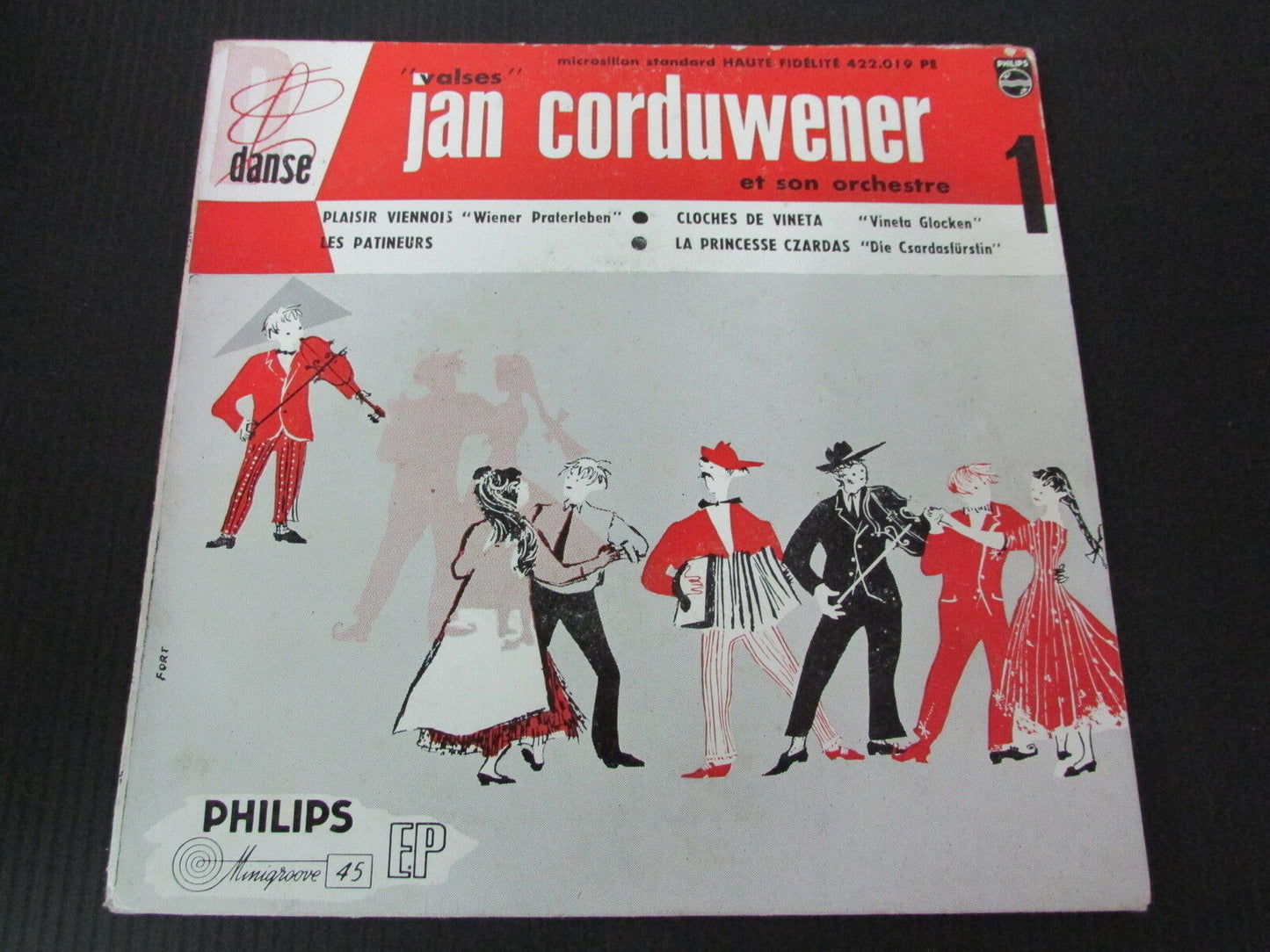 JAN CORDUWENER ET SON ORCHESTRE   EP 45T 7"   VALSES   PHILIPS