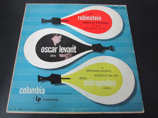 OSCAR LEVANT / RUBINSTEIN / MITROPOULOS   LP 33T 12"   USA   COLUMBIA ML 4599
