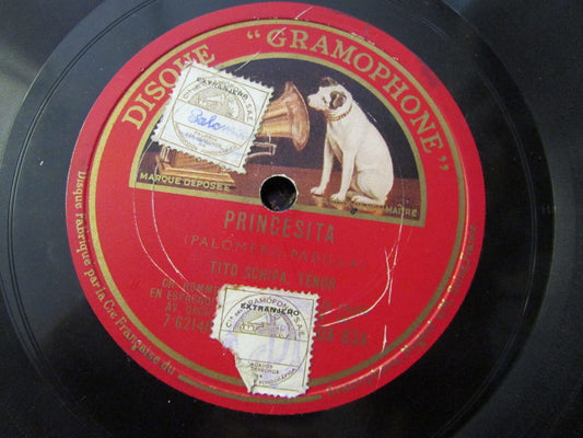 TITO SCHIPA, Ténor   GRANADINAS / PRINCESITA   78T   GRAMOPHONE DA-834