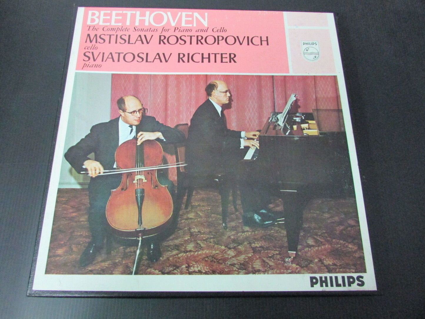ROSTROPOVICH RICHTER BEETHOVEN   SONATAS PIANO AND CELLO   PHILIPS   LP 33T 12"