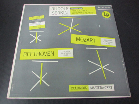 RUDOLF SERKIN & PHILADELPHIA WOODWIND QUINTET   BEETHOVEN   MOZART   LP 33T 12"
