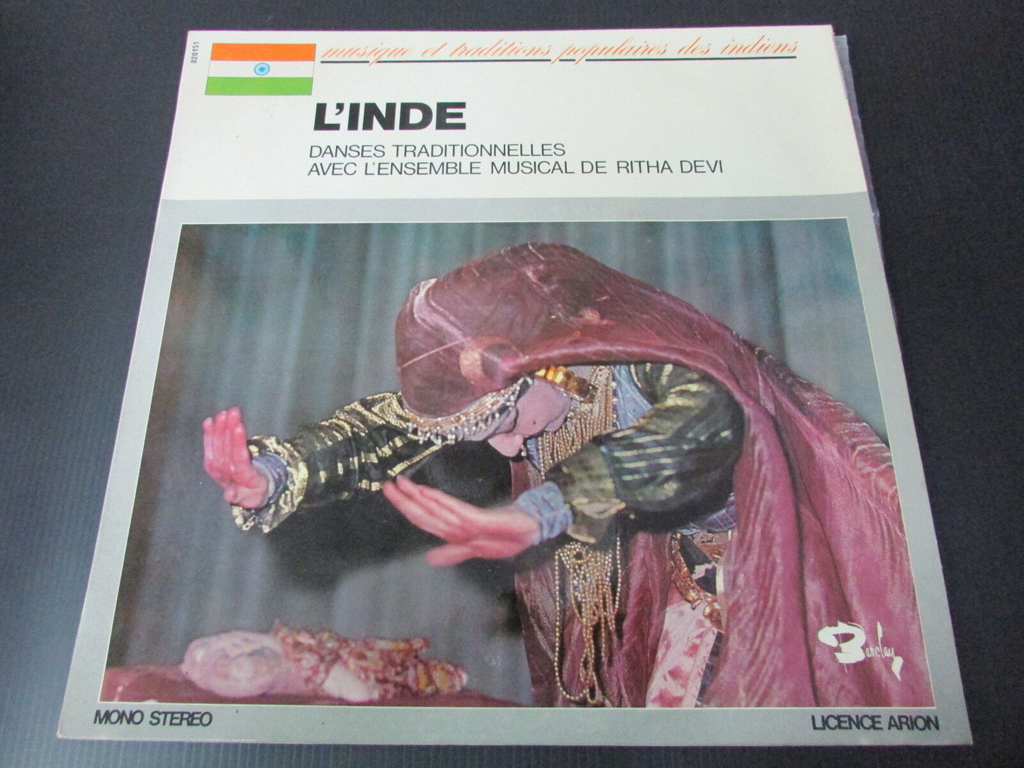 L'INDE   DANSES TRADITIONNELLES AVEC L'ENSEMBLE RITHA DEVI   LP 33T 12"