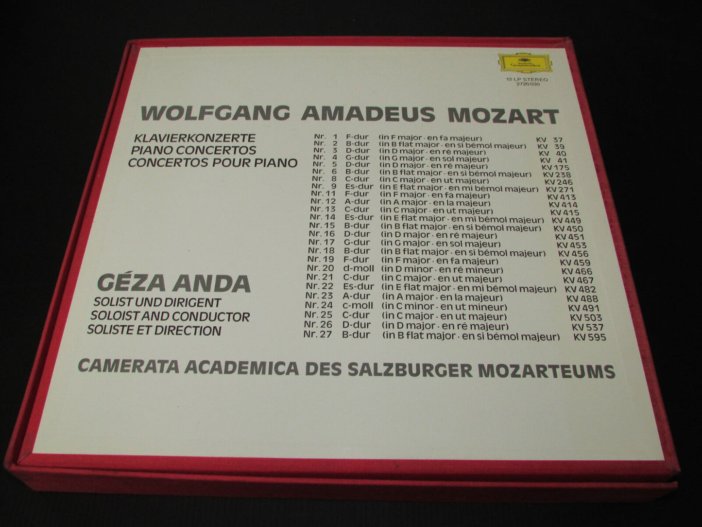 MOZART   GEZA ANDA   DG 2720 030   BOX 12 LP