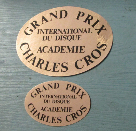 GRAND PRIX INTERNATIONAL DU DISQUE ACADEMIE CHARLES CROS   LOT 2 STICKERS