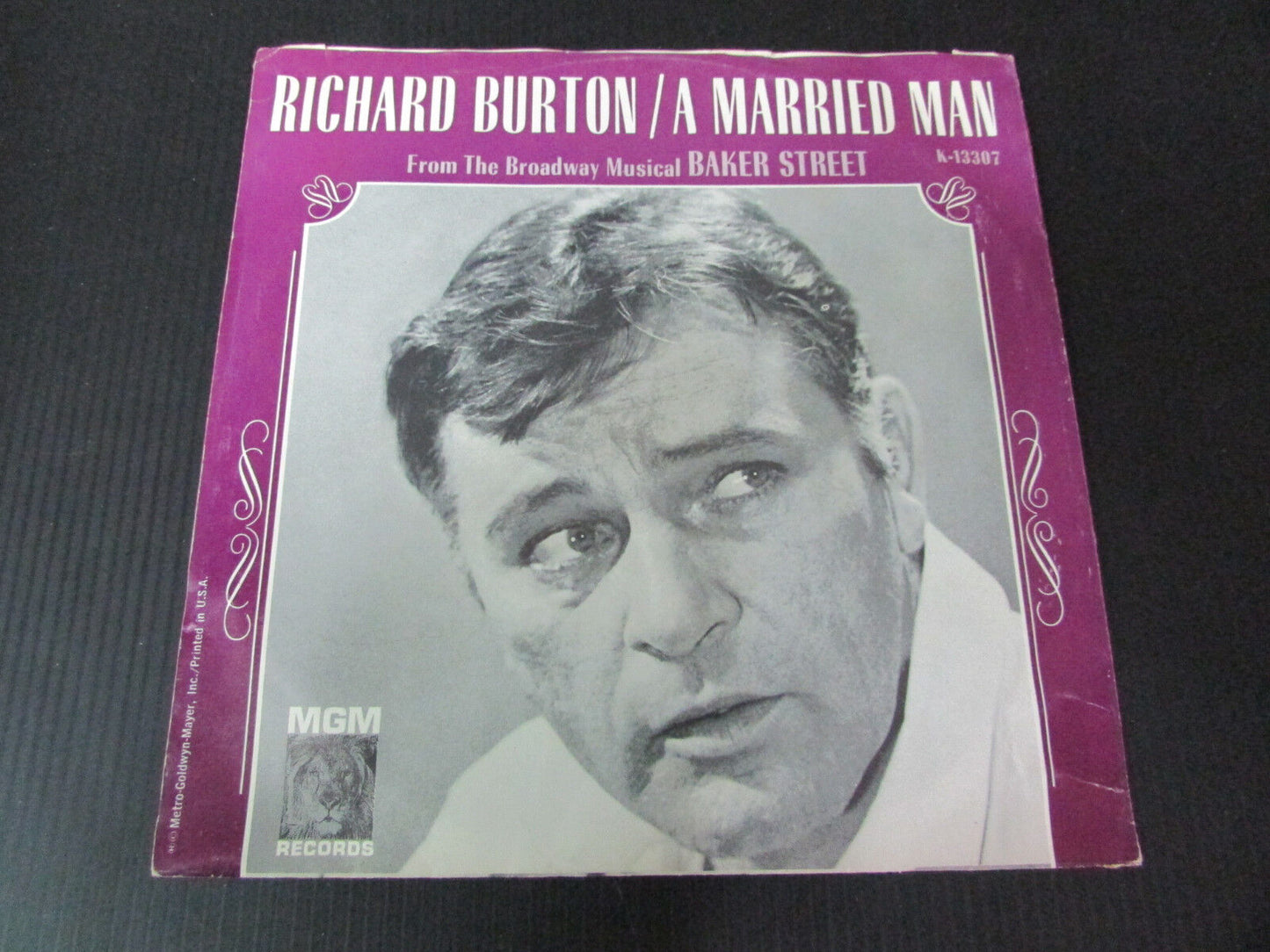 RICHARD BURTON   SP 45T 7"   A MARRIED MAN   MGM K-13307   USA