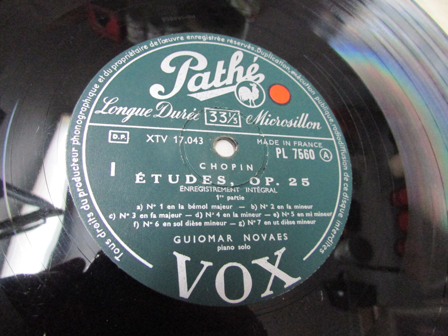 CHOPIN Etudes Opus 25 / Trois Nouvelles Etudes GUIOMAR NOVAES PATHE VOX PL 7560