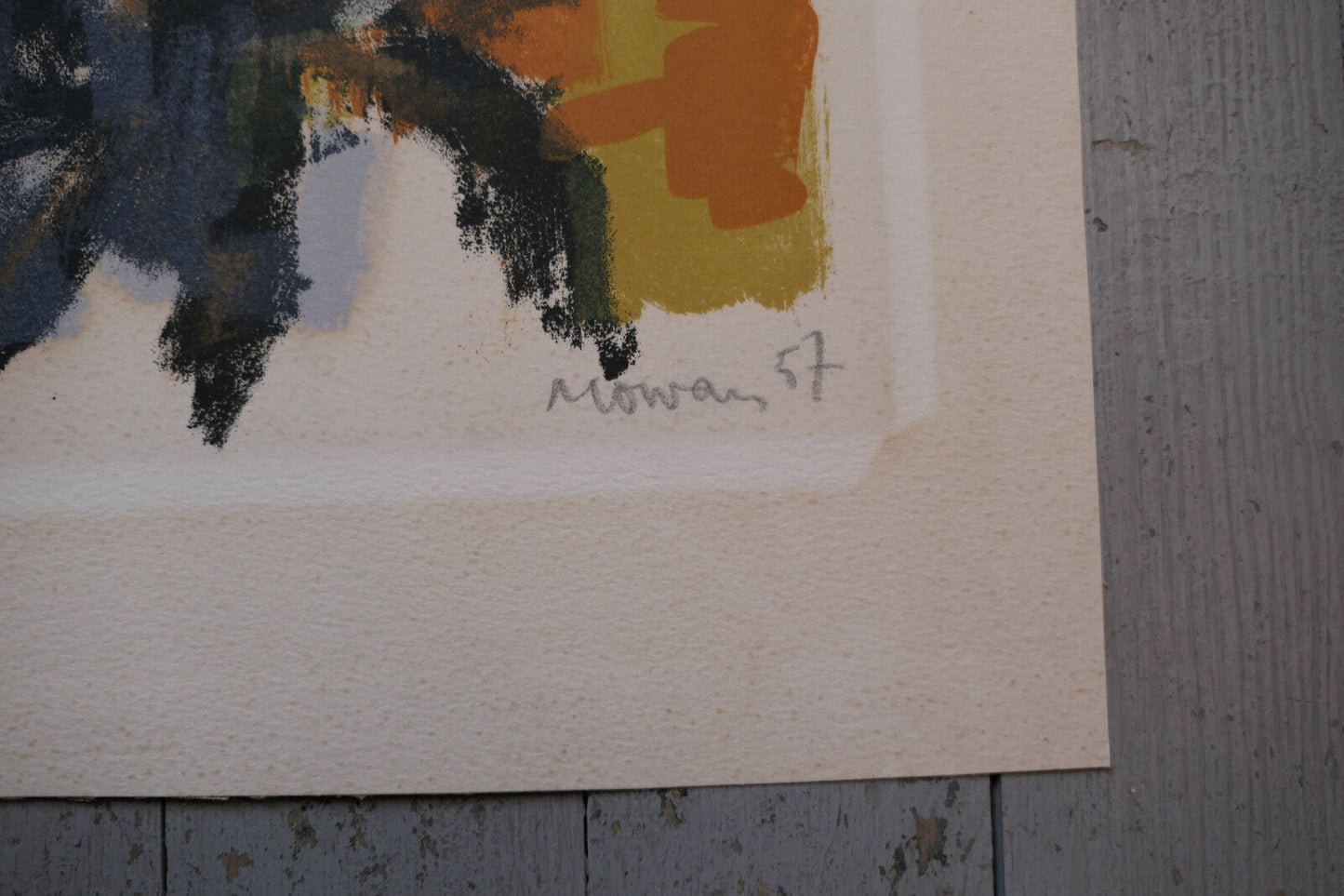 LITHOGRAPHIE JEAN-JACQUES MORVAN (1928-2005) SIGNEE NUMEROTEE 24/50 1957