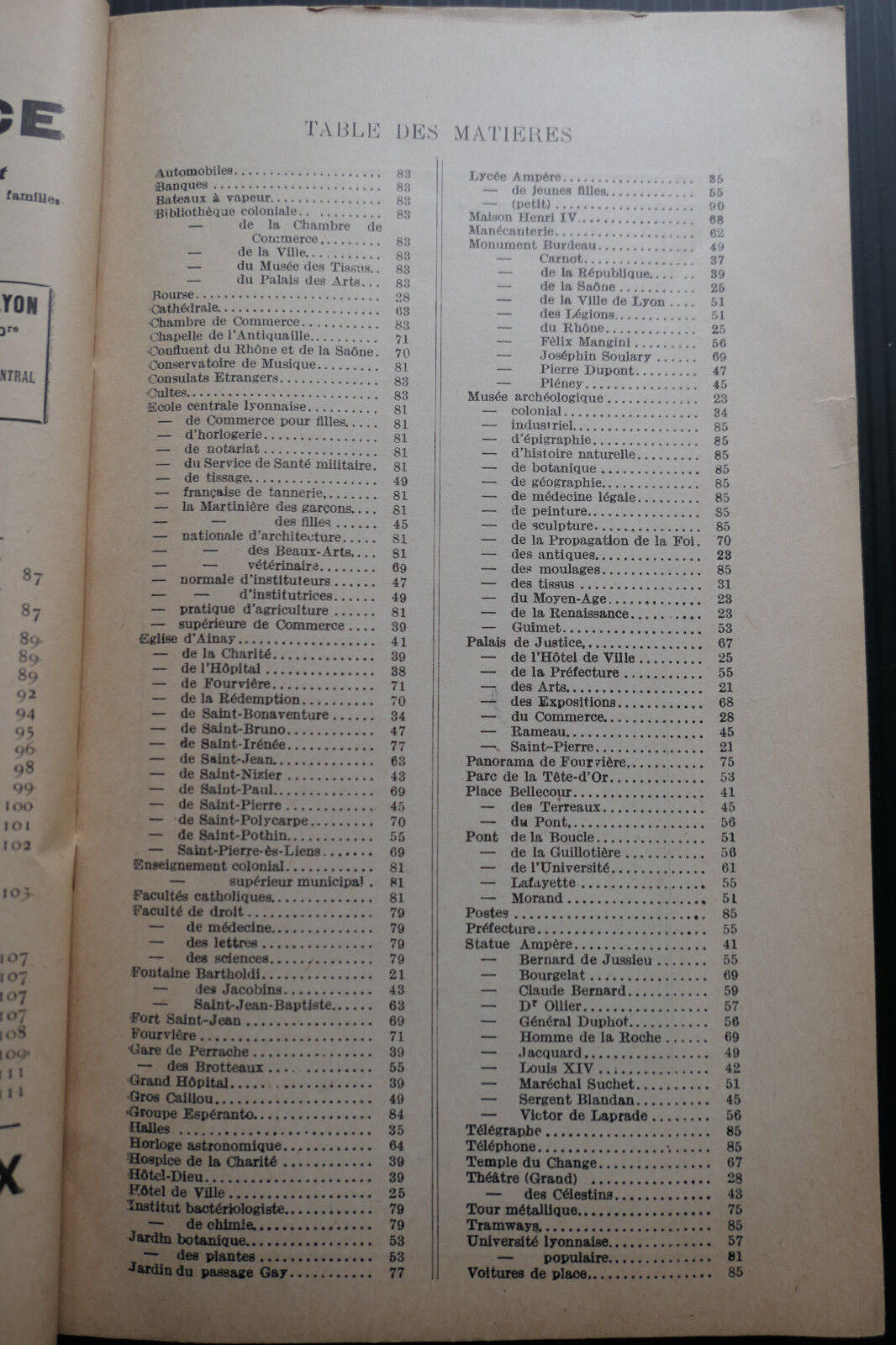 ANCIEN LIVRET GUIDE TOURISTIQUE LYON PITTORESQUE 1913 CARTE PUBLICITES COMMERCES
