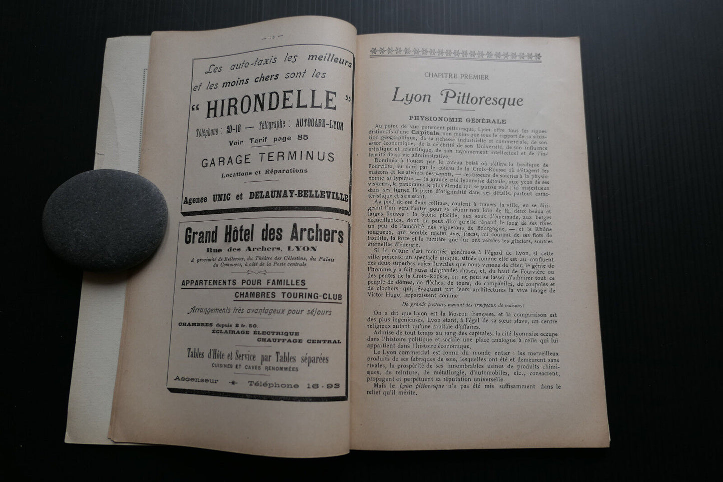 ANCIEN LIVRET GUIDE TOURISTIQUE LYON PITTORESQUE 1913 CARTE PUBLICITES COMMERCES