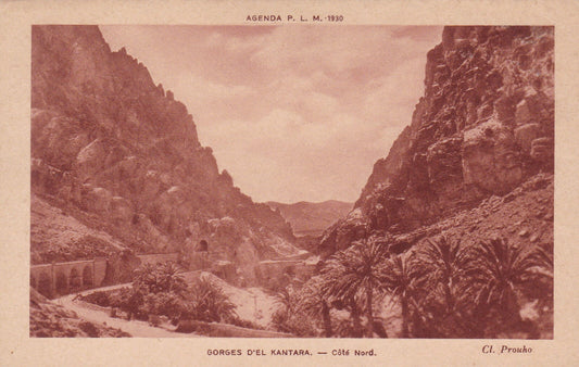 CPA AGENDA PLM 1930 ALGERIE - GORGES D'EL KANTARA - COTE NORD