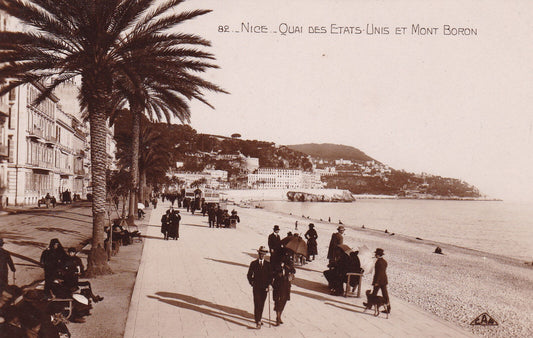 CPA 06 NICE - QUAI DES ETATS UNIS ET MONT BORON - 1924