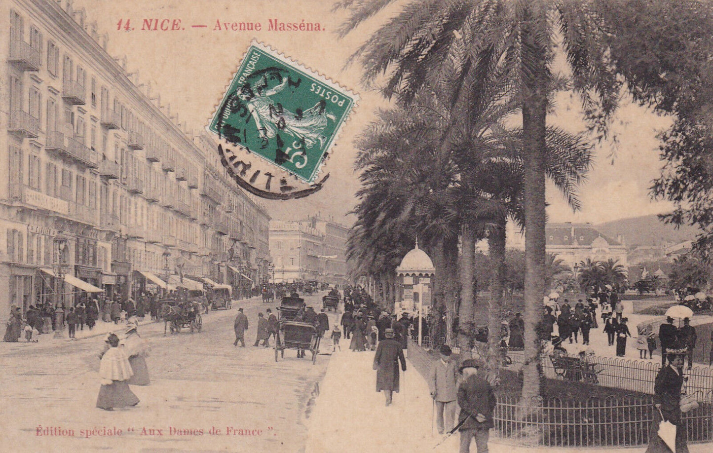CPA 06 NICE AVENUE MASSENA - 1909