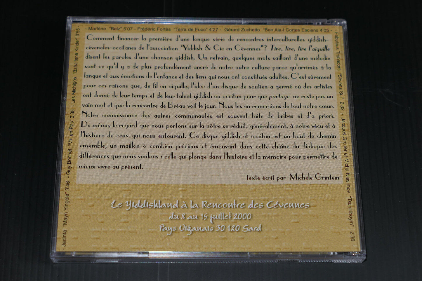 CD OY OÏ OIL EN PAYS D'OC VOLUME I LE MONDE YIDDISH ET OCCITAN EN MUSIQUE