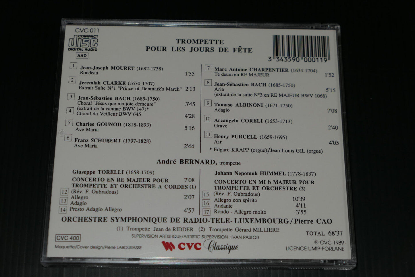 CD TROMPETTE POUR LES JOURS DE FETE / ANDRE BERNARD / CVC 011