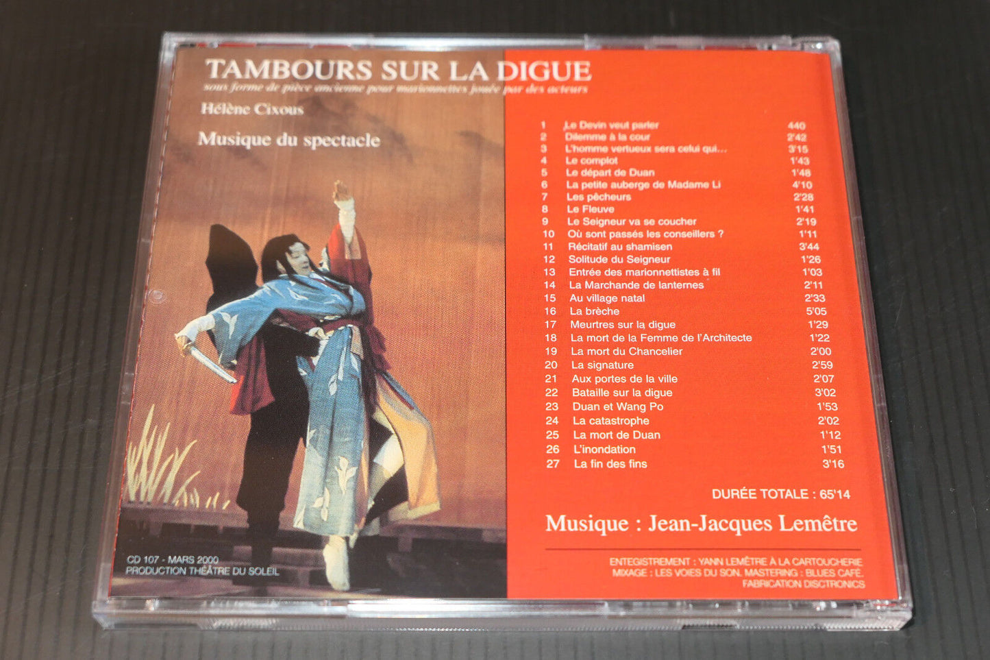 CD THEATRE DU SOLEIL / TAMBOURS SUR LA DIGUE / HELENE CIXOUS / 2000