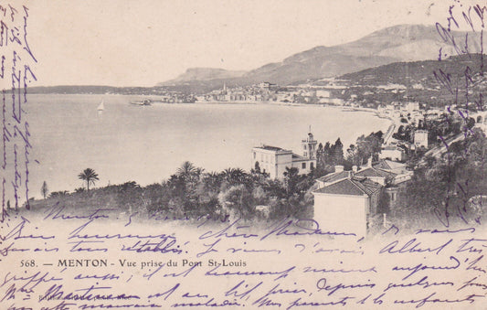 CPA MENTON - VUE PRISE DU PONT ST LOUIS - 1903