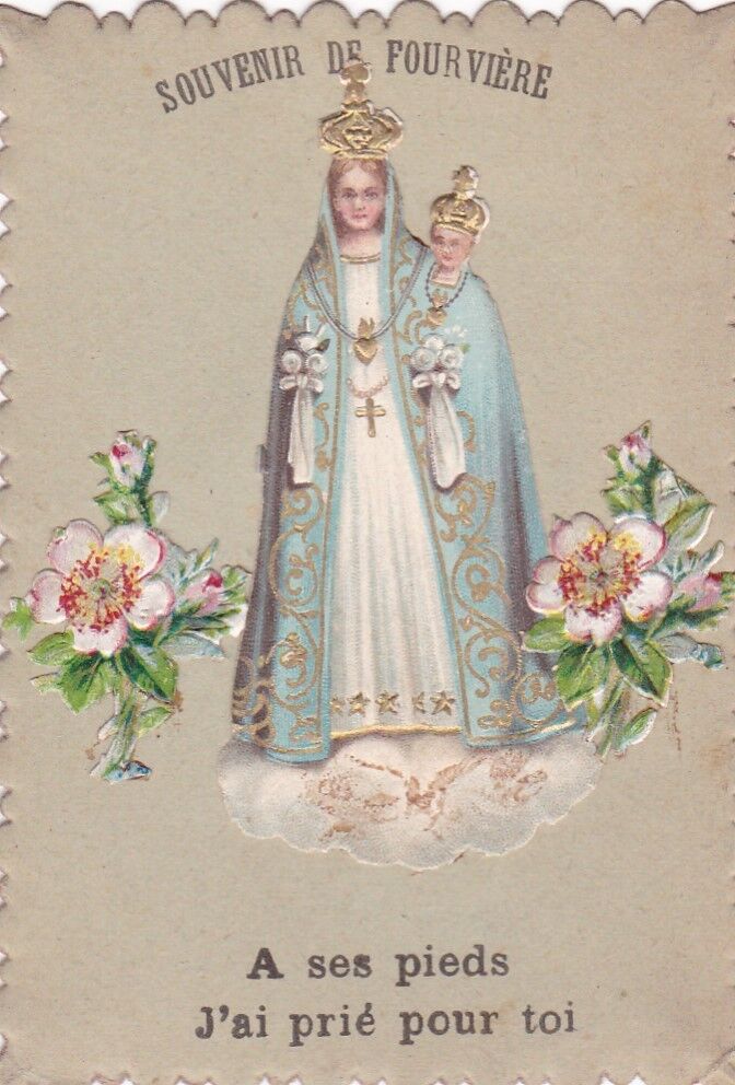 HOLY CARD IMAGE PIEUSE RELIGIEUSE SOUVENIR NOTRE DAME DE FOURVIERE LOT x 10