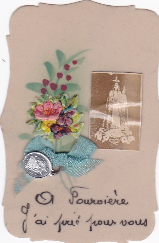 HOLY CARD IMAGE PIEUSE RELIGIEUSE SOUVENIR NOTRE DAME DE FOURVIERE LOT x 10
