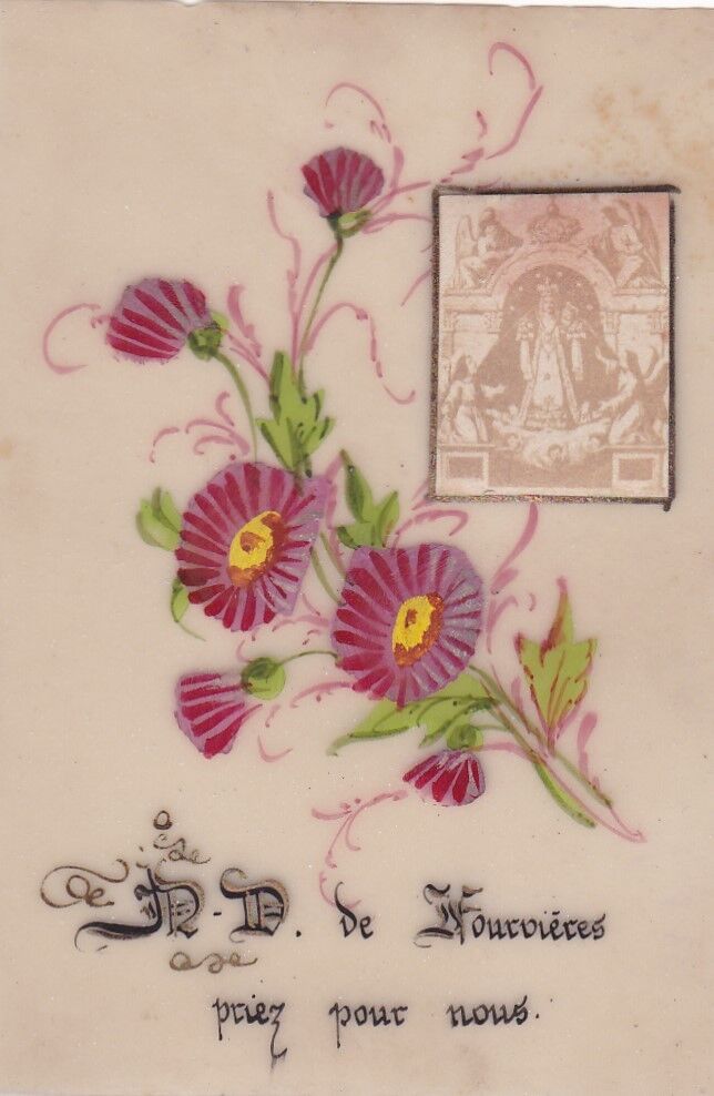 HOLY CARD IMAGE PIEUSE RELIGIEUSE SOUVENIR NOTRE DAME DE FOURVIERE LOT x 10