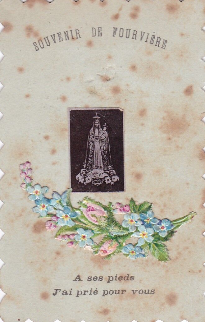 HOLY CARD IMAGE PIEUSE RELIGIEUSE SOUVENIR NOTRE DAME DE FOURVIERE LOT x 10