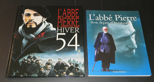 L'ABBE PIERRE - LOT DE 2 LIVRES - HIVER 54 - UNE LECON D'HUMANITE