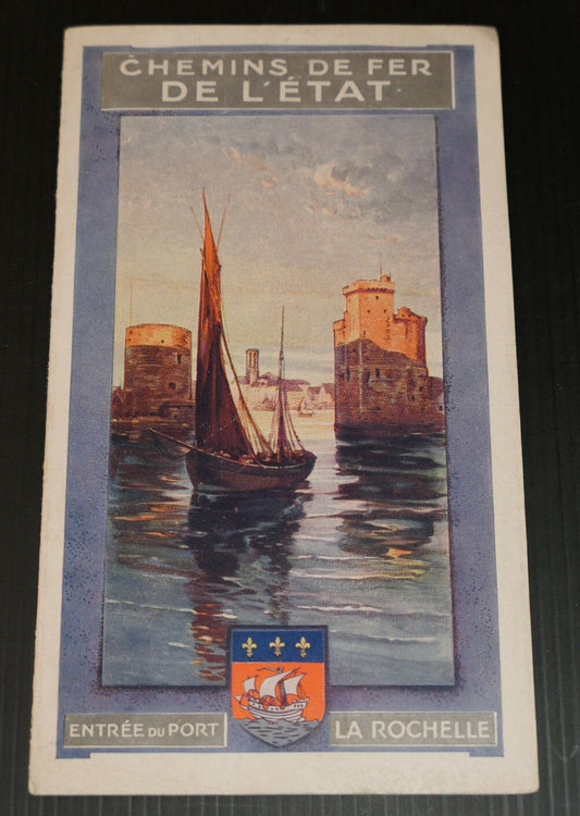 ANCIEN DEPLIANT TOURISTIQUE CHEMINS DE FER DE L'ETAT LA ROCHELLE CIRCA 1910