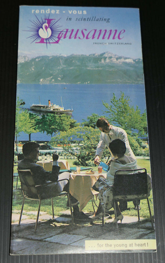 ANCIEN DEPLIANT PUBLICITE LAUSANNE SUISSE CARTE CIRCA 1960