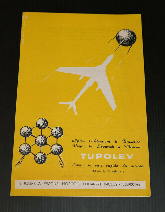 ANCIEN DEPLIANT TOURISTIQUE PAYS DE L'EST PUBLICITE AVION A REACTION TUPOLEV